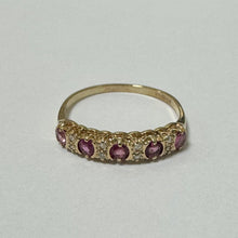 Load image into Gallery viewer, 9ct Yellow Gold Ruby &amp; Diamond Eternity Style Ring Pre-Loved Ref PLR40
