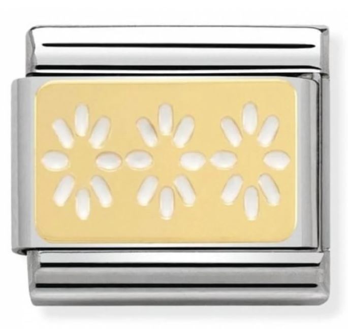 Nomination Classic 18K Gold Three Flowers Charm 030158/05