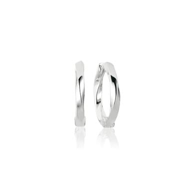 SJ-E12109-SS SIF JAKOBS Ferrara Medio Pianura Twist Hoop Earrings Sterling Silver polished surface