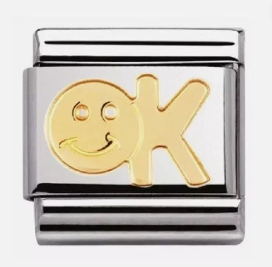 Nomination Classic 18K Gold OK Charm 030107/04