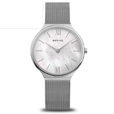 Bering 18434-000 Ultra Slim (34mm) Mother-of-Pearl Dial / Stainless Steel Mesh Bracelet