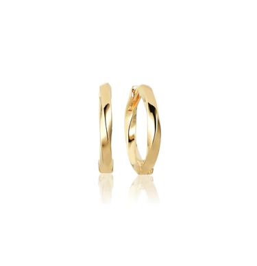 SJ-E12109-SG SIF JAKOBS Ferrara Medio Pianura Twist Hoop Earrings 18ct Yellow Gold Plated Silver polished surface