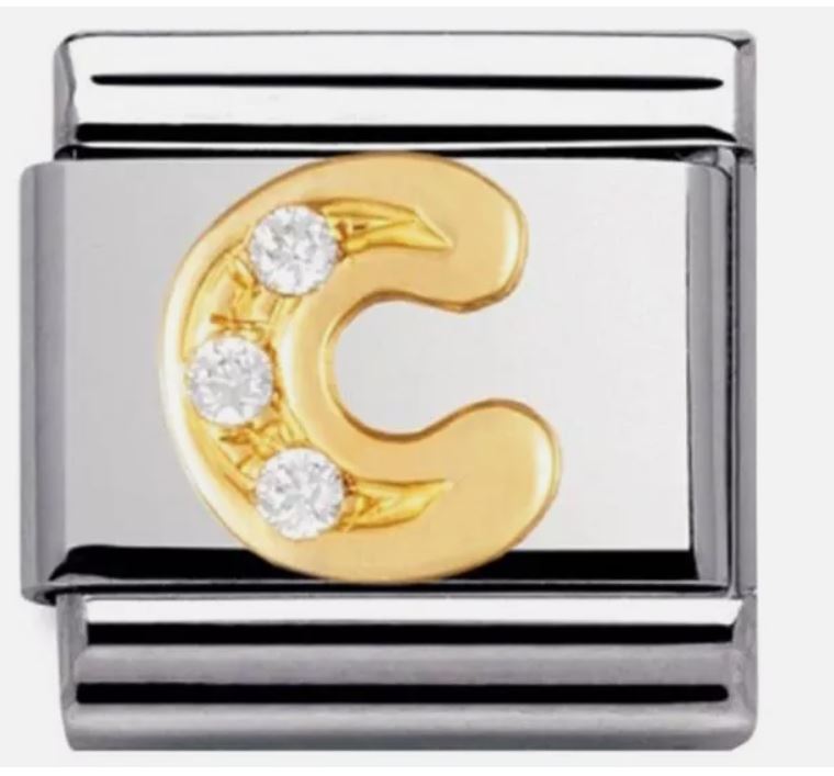 Nomination Classic 18K Gold Letter Initial CZ Set Charm 030301