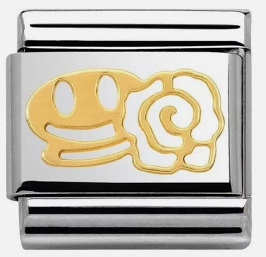 Nomination Classic 18K Gold Smile With Rose Charm 030161/04