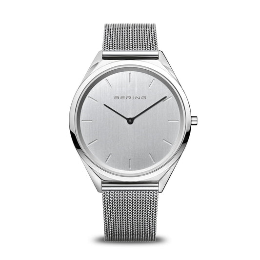 Bering Stainless Steel ultra slim bracelet watch 17039-000