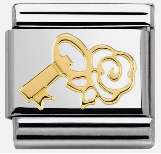 Nomination Classic 18K Madame Monsieur Key and Rose Charm 030162/15