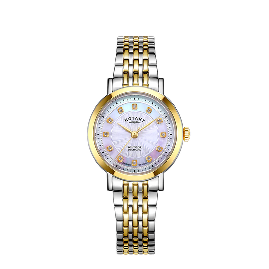 LB05421/41/D Lds Windsor Diamond set MOP dial 2 tone stainless steel bracelet watch