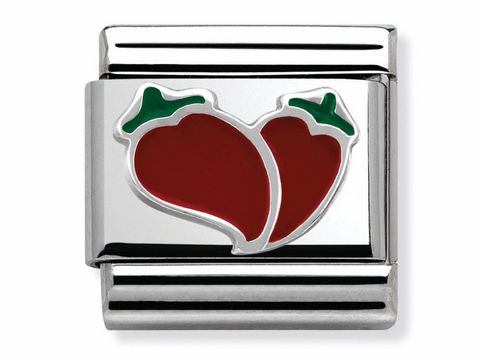 Nomination Classic Silvershine and Enamel Red Chillies Charm 330202/19