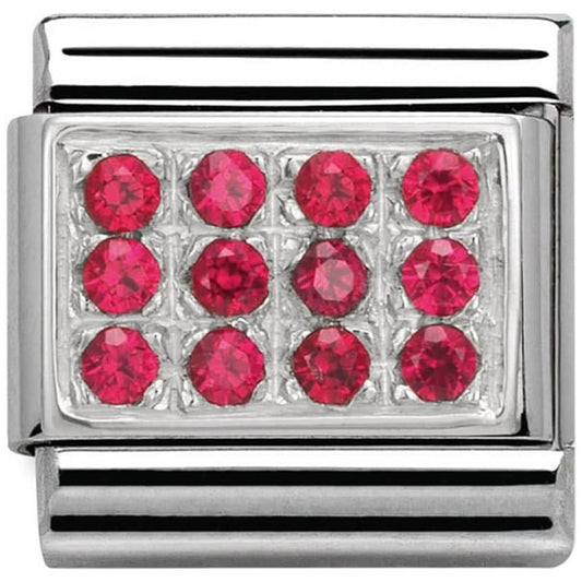 Nomination Classic Silvershine Red Cubic Zirconia Pave Set Charm 330307/02