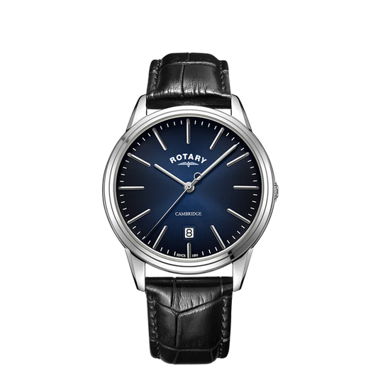 GS05390/05 Rotary Gents Cambridge Blue dial on Black Leather strap