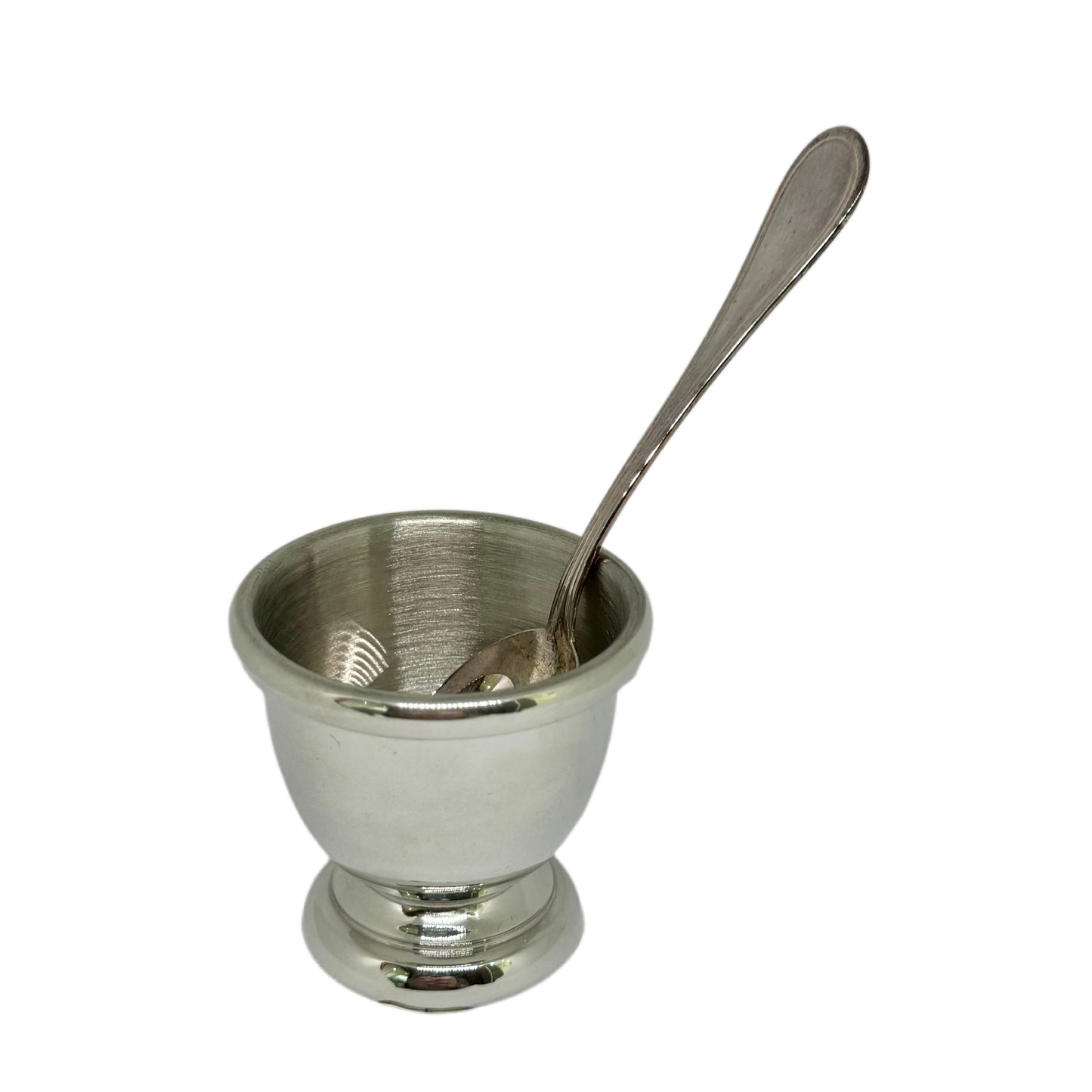 2838 Pewter Egg Cup set with Silver Plated spoon