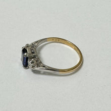 Load image into Gallery viewer, 18ct  Yellow Gold and Platinum Sapphires and Diamonds Ring Pre-Loved Ref PLR87
