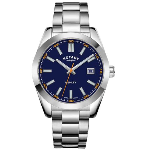 GB05180/05 Rotary Gents Henley Blue dial with date S/S bracelet watch