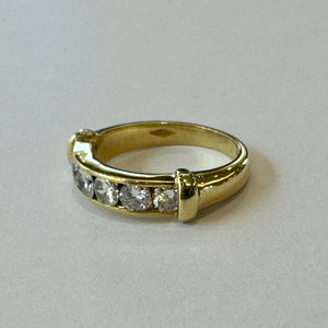 18ct Yellow Gold 6 Diamond Eternity Style Ring Pre-Loved Ref PLR101