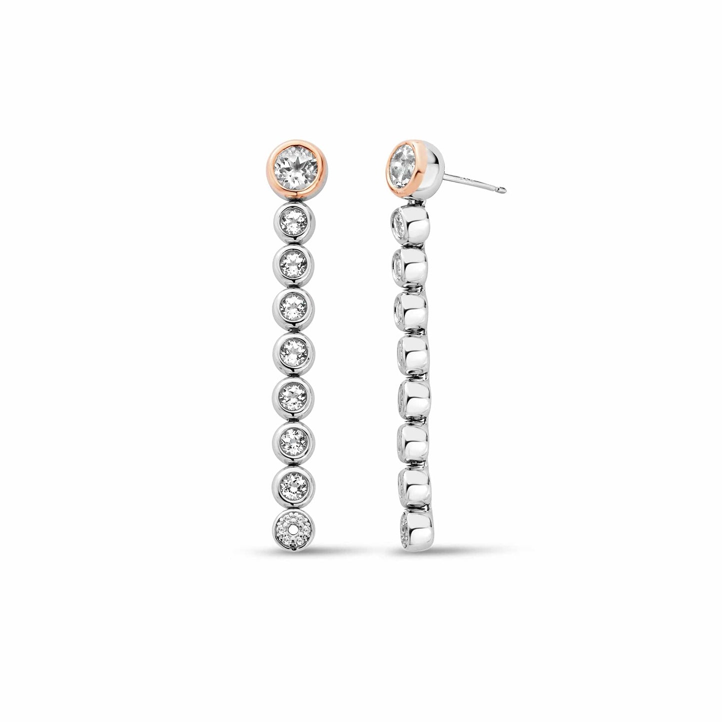 3SCLC0799 Clogau Silver with 9ct gold White Topaz set Celebration Earrings £199