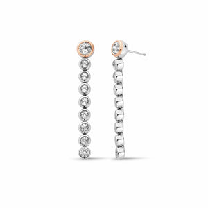 3SCLC0799 Clogau Silver with 9ct gold White Topaz set Celebration Earrings £199