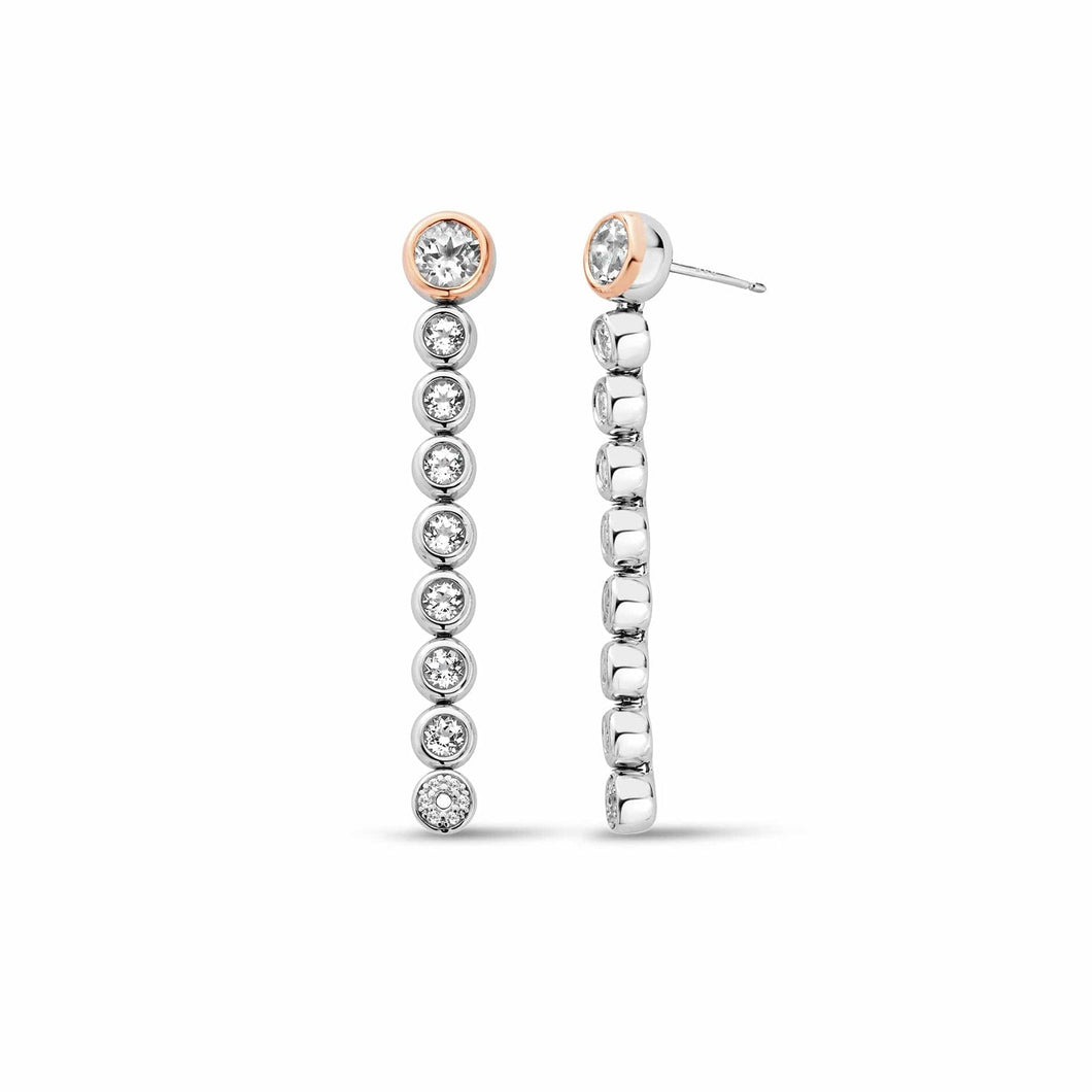 3SCLC0799 Clogau Silver with 9ct gold White Topaz set Celebration Earrings £199