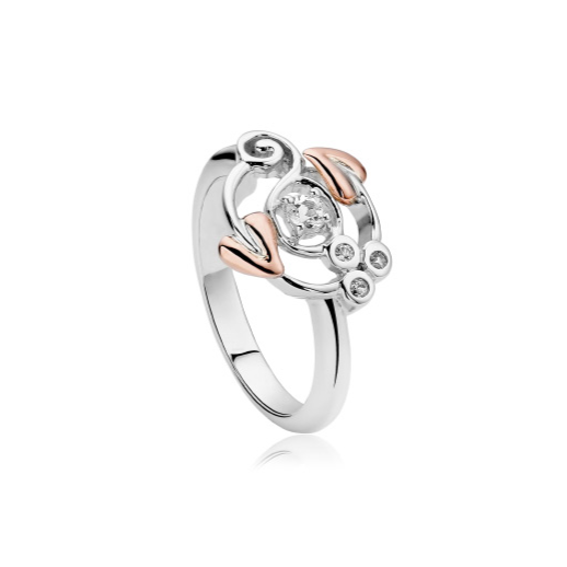 Clogau Silver/9ct gold Tree of Life White Topaz set Origin Ring Ref 3SENGTOL1 Size P