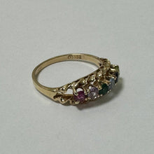 Load image into Gallery viewer, 10ct Yellow Gold 6 Multi-Coloured Stones Set Ring  - Pre Loved Ref PLR106
