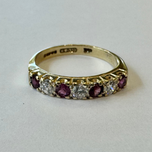 Load image into Gallery viewer, 9ct Yellow Gold Ruby &amp; CZs Eternity Ring Pre-Loved Ref PLR102
