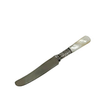 Load image into Gallery viewer, 7771 Silver Fruit Knife with Mother Of Pearl Handle in Leather Pochette
