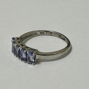 9ct White Gold 5 Tanzanite Set Ring - Pre-Loved Ref PLR89