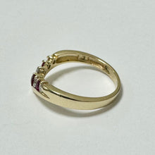 Load image into Gallery viewer, 9ct Yellow Gold Ruby &amp; Diamond Shaped Eternity Ring Pre-Loved Ref PLR91
