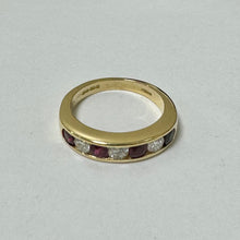 Load image into Gallery viewer, 18ct Yellow Gold Ruby &amp; Diamond Set Eternity Ring Pre-Loved Ref PLR12
