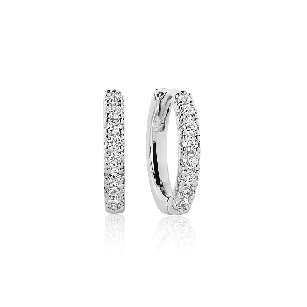 SJ-E2859-CZ SIF JAKOBS Ellera  Earrings 925 Sterling silver with rhodium, polished surface and facet cut white zirconia.