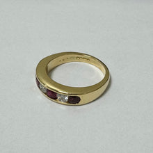 Load image into Gallery viewer, 18ct Yellow Gold Ruby &amp; Diamond Set Eternity Ring Pre-Loved Ref PLR12
