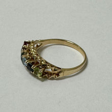 Load image into Gallery viewer, 10ct Yellow Gold 6 Multi-Coloured Stones Set Ring  - Pre Loved Ref PLR106
