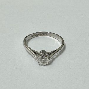 18ct White Gold Diamond Solitaire Ring  - Pre-Loved Ref PLR118