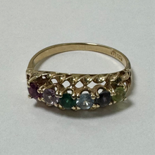 Load image into Gallery viewer, 10ct Yellow Gold 6 Multi-Coloured Stones Set Ring  - Pre Loved Ref PLR106
