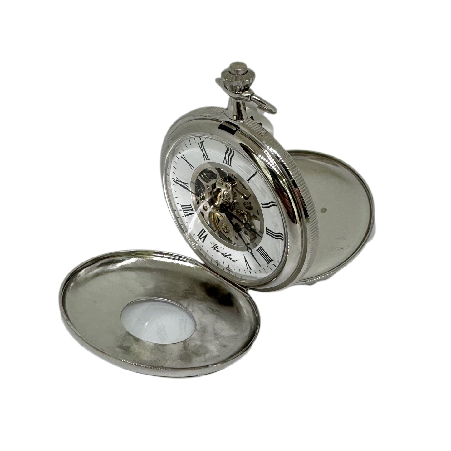 CHR1078 Woodford Chrome Skeleton movement Pocket watch