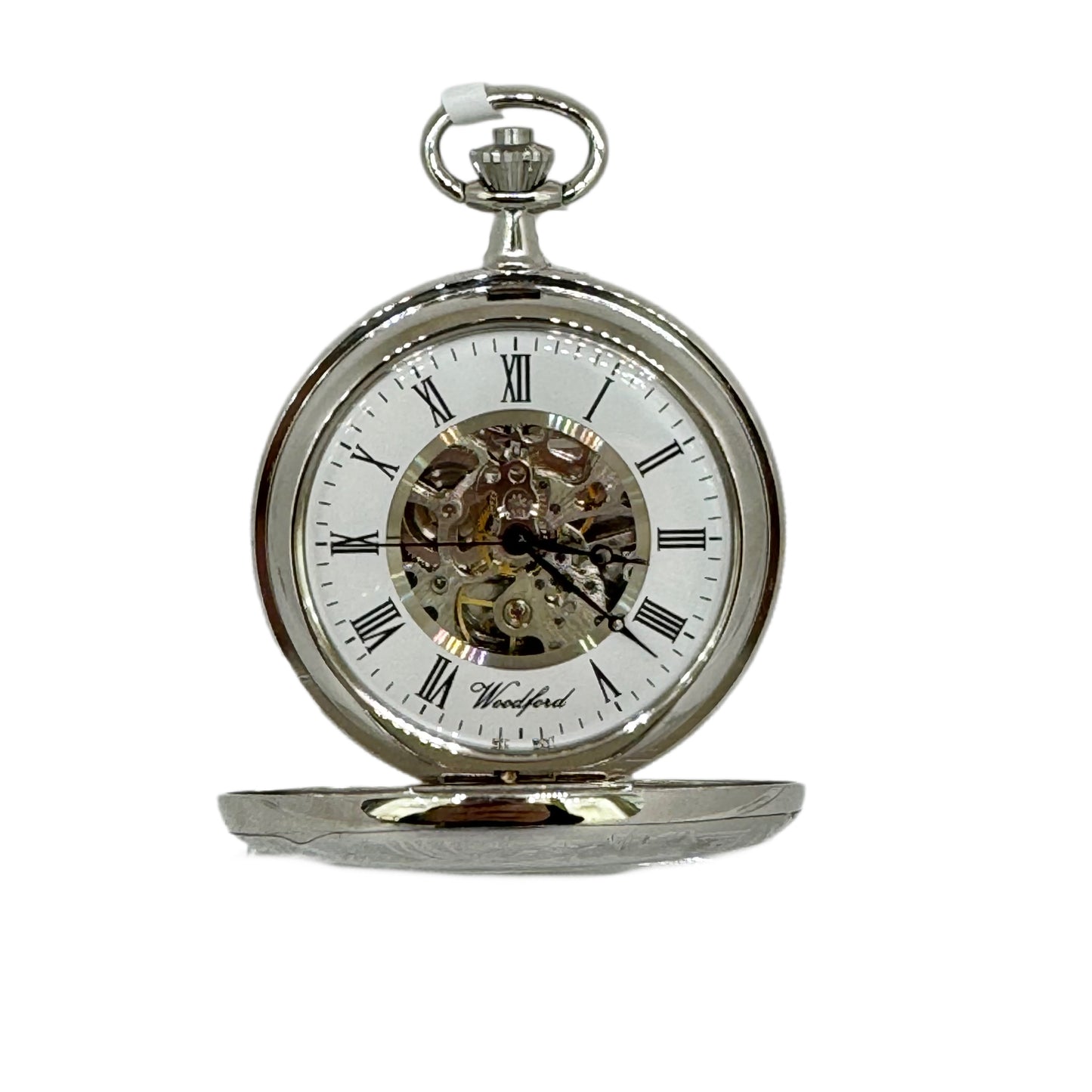 CHR1078 Woodford Chrome Skeleton movement Pocket watch