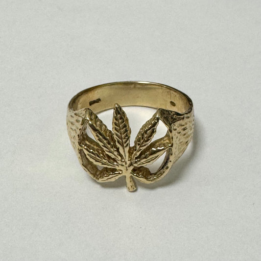 9ct Yellow Gold Leaf Cut Out Ring  - Pre-Loved Ref PLR55