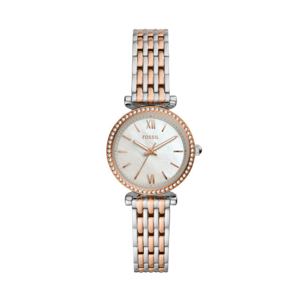 ES4649 Fossil Ladies Carlie MOP Dial 2 tone bracelet watch £149