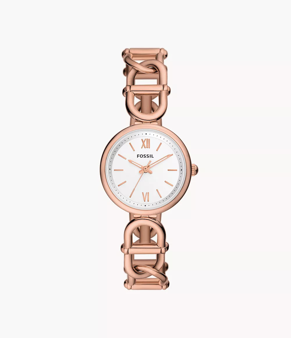 ES5273 Carlie Three-Hand Rose Gold-Tone Stainless Steel Watch