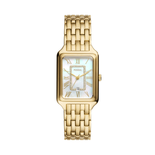 FOSSIL  Raquel Three-Hand Date Gold Plated Stainless Steel Watch ES5304