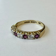 Load image into Gallery viewer, 9ct Yellow Gold Ruby &amp; CZs Eternity Ring Pre-Loved Ref PLR102
