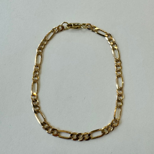 9ct Yellow Gold Figaro Link Bracelet Pre Loved