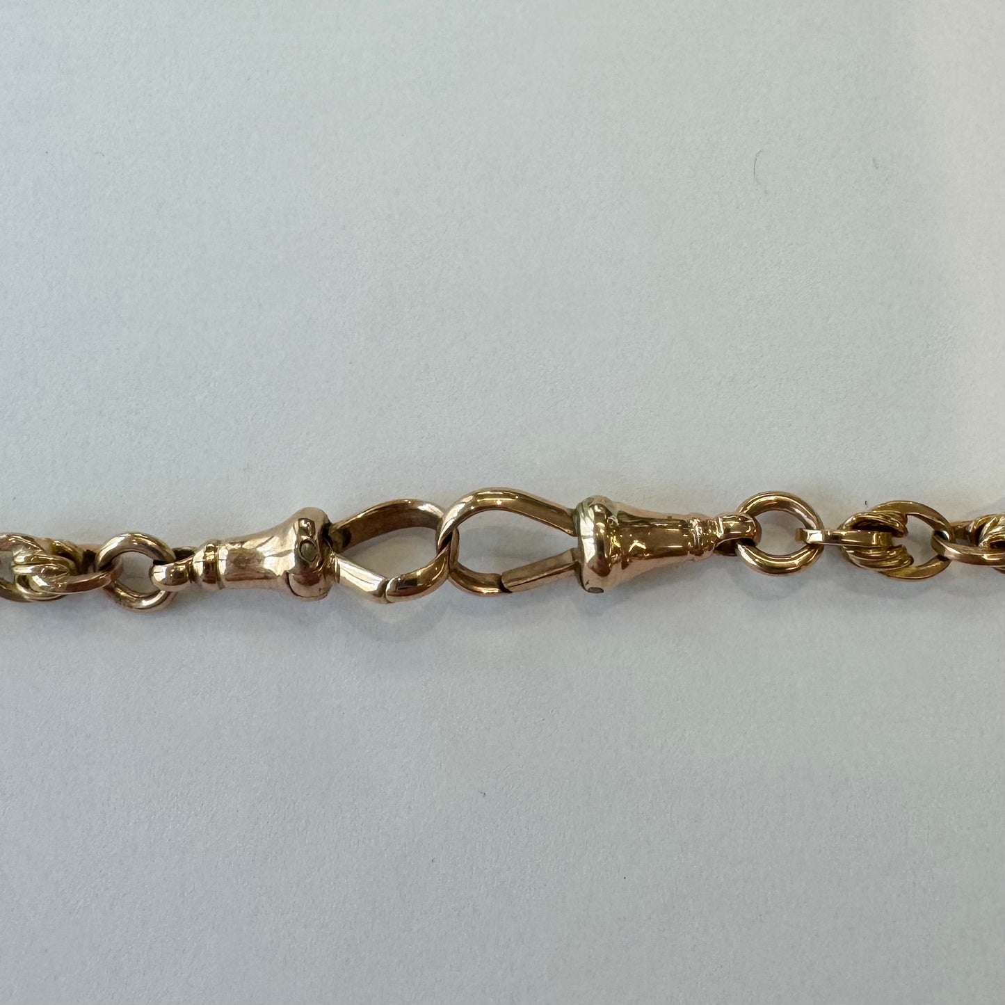 9ct Rose Gold Fancy Link Fob Chain Pre Loved