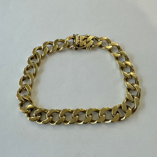 9ct Yellow Gold Curb Link Chain Bracelet Pre Loved