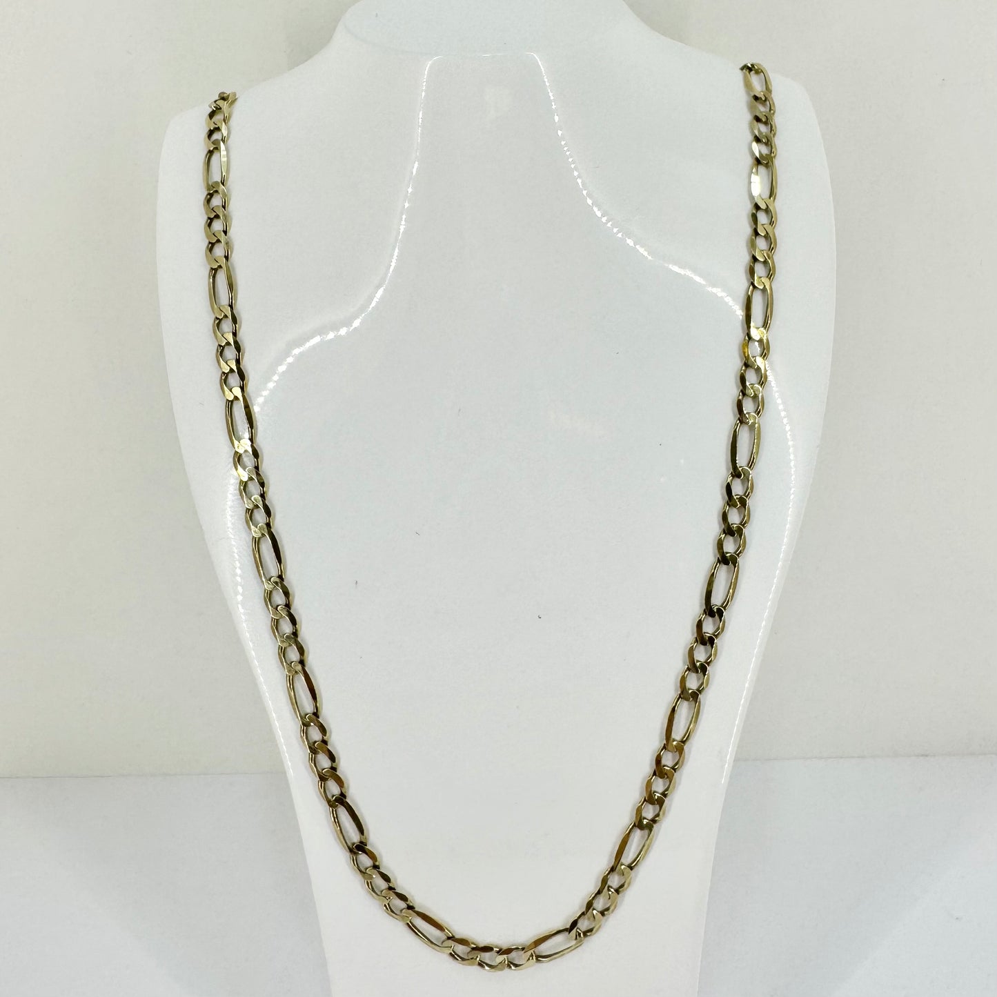 PLN4 9ct Yellow Gold Figaro Chain Necklace Pre Loved