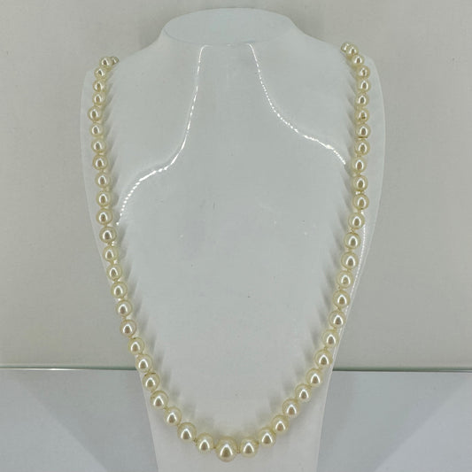 Fresh Water Graduated Pearl Necklace 86 Pearls With Marcasite Clasp - Pre Loved