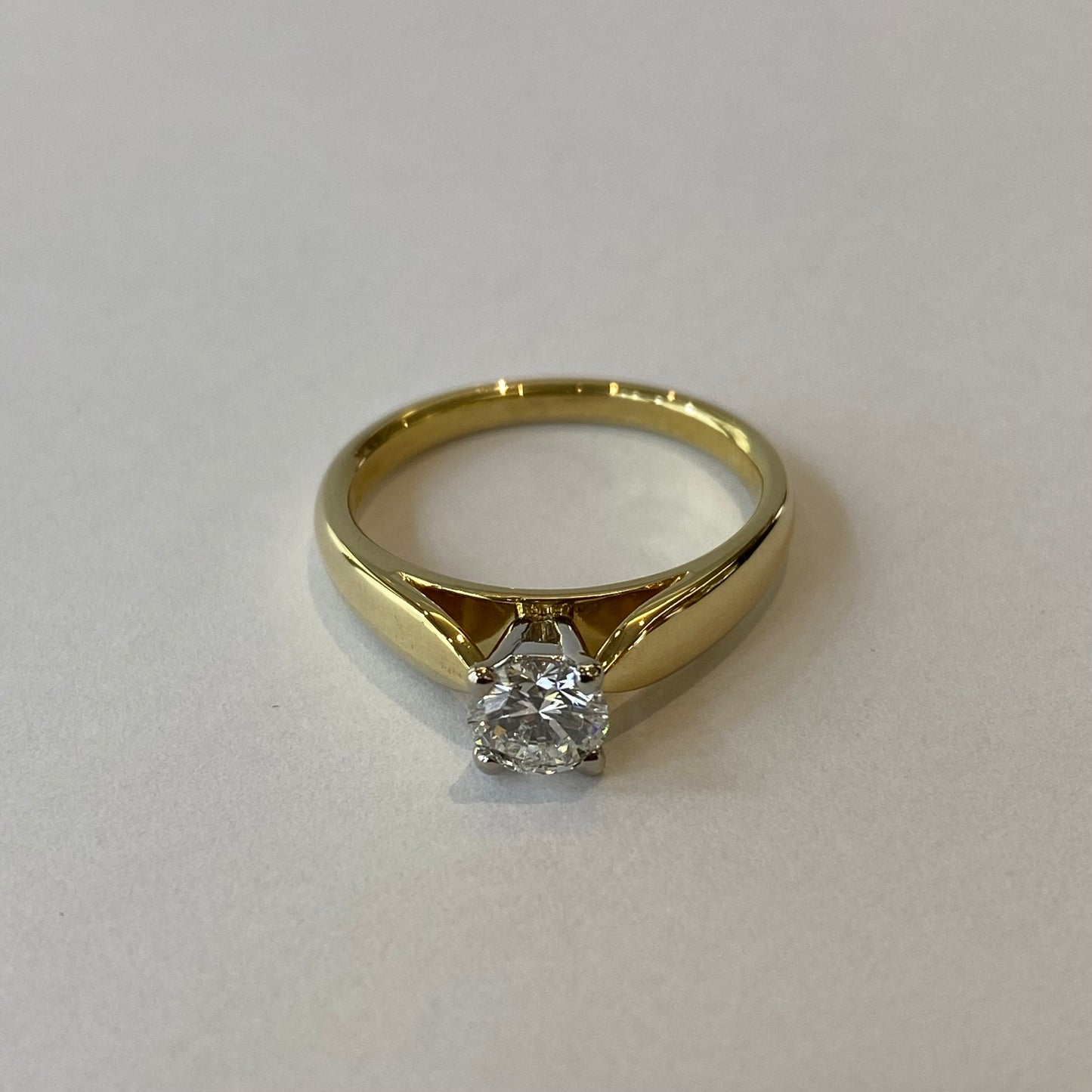 18ct Yellow Gold Lab Grown 0.50ct Round Brilliant Cut Diamond Solitaire Ring