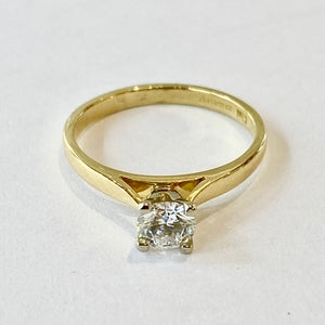 18ct Yellow Gold Lab Grown 0.40ct Round Brilliant Cut Diamond Solitaire Ring