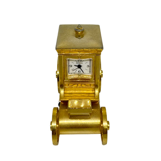 IMP 83 Gold colored Miniature Hackney Carriage clock