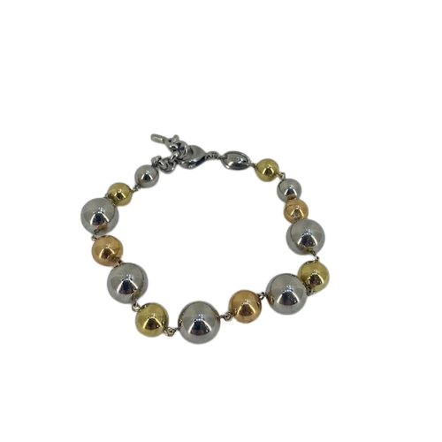 JF01316998 Fossil Ladies Stainless Steel PVD Rose and Gold plated Beaded Bracelet