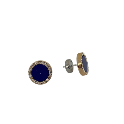 JF01814791 Fossil Rose Gold Plated Stainless Steel and Blue Stone Set Studs